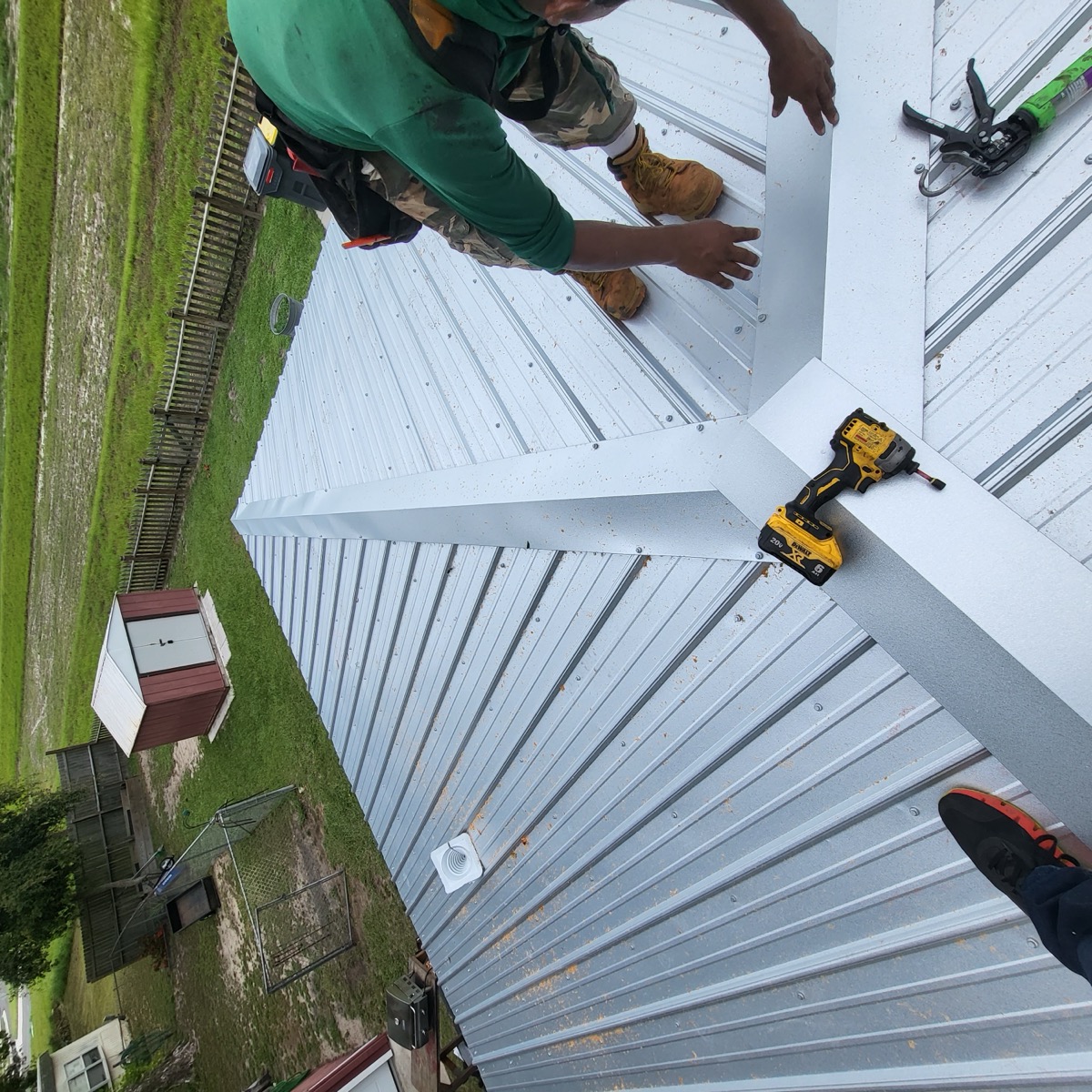 Metal roofing installation on Polk County home